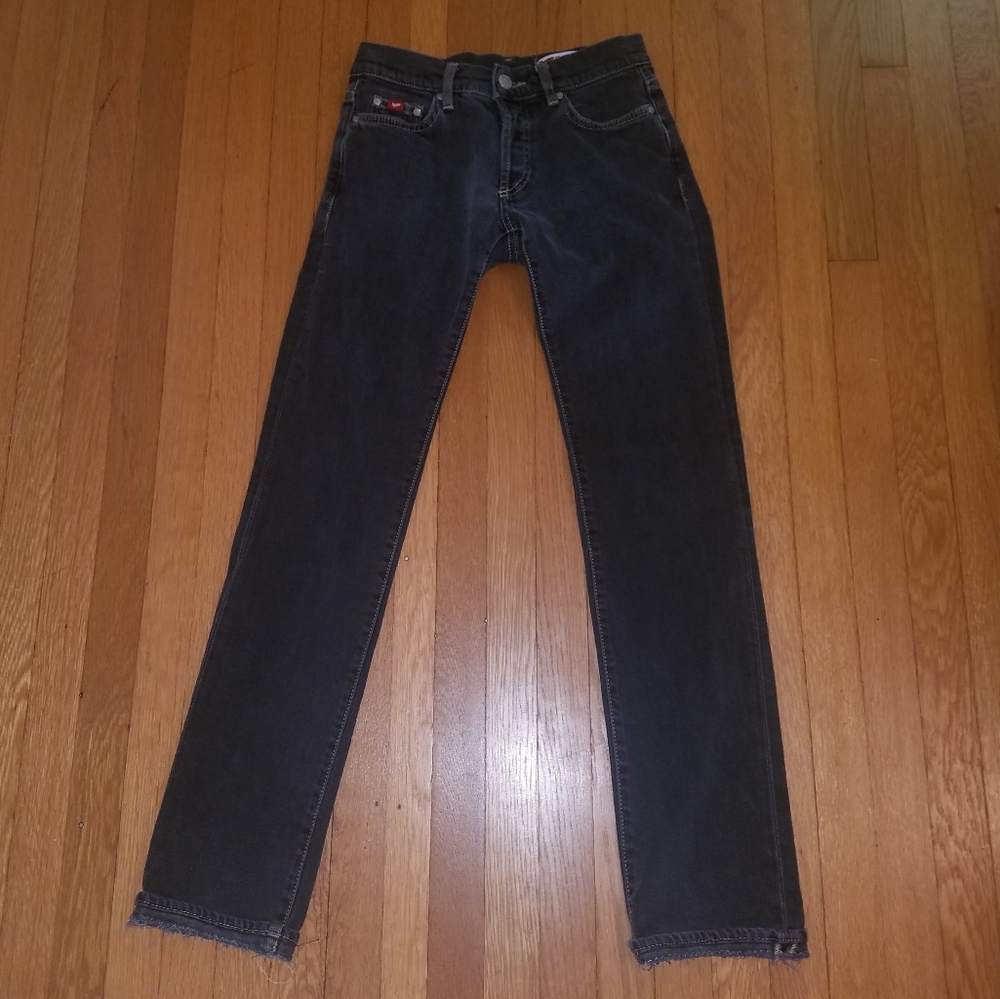 GAS black jeans.  Button fly. Faded.